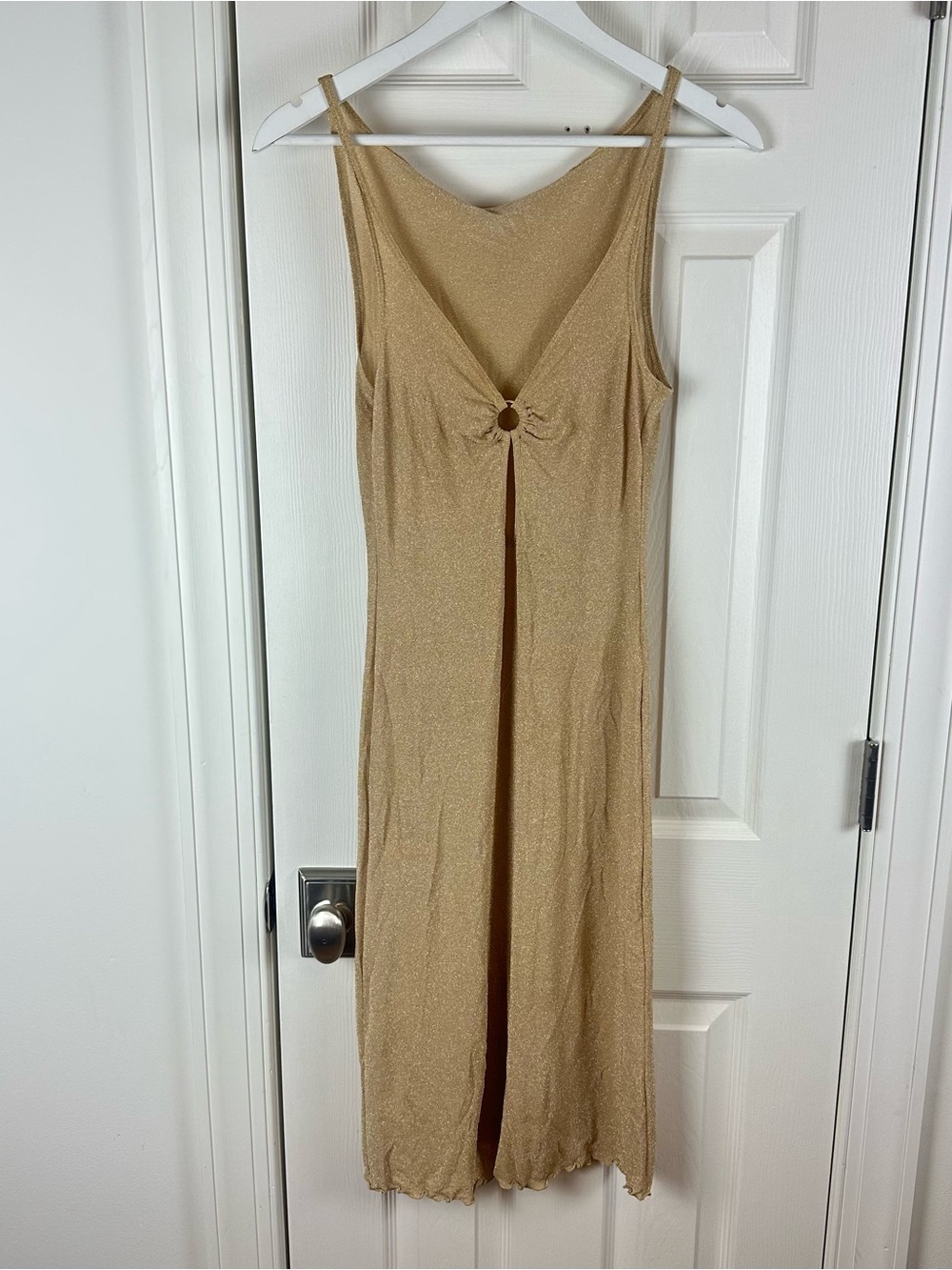 Moschino Vintage Gold Midi Dress Cover Up 90s Y2K